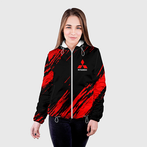 Женская куртка Mitsubishi Texture Red / 3D-Белый – фото 4
