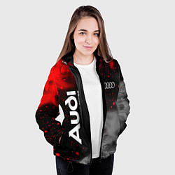 Куртка с капюшоном женская АУДИ Pro Racing Огонь, цвет: 3D-черный — фото 2