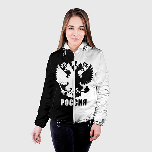 Женская куртка РОССИЯ чёрно-белое / 3D-Белый – фото 4