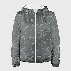 Куртка с капюшоном женская Нейрографика в серых тонах, цвет: 3D-белый