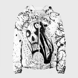 Куртка с капюшоном женская Drowning in illusions, цвет: 3D-белый