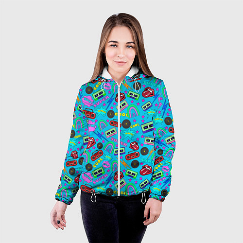 Женская куртка Pop art Граффити / 3D-Белый – фото 4