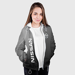 Куртка с капюшоном женская Ниссан, цвет: 3D-белый — фото 2