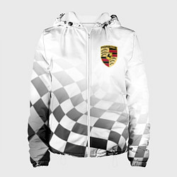 Куртка с капюшоном женская Porsche Порше Финишный флаг, цвет: 3D-белый