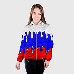 Куртка с капюшоном женская Триколор Необычный, цвет: 3D-белый — фото 2