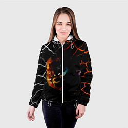 Куртка с капюшоном женская КЛИНОК РАССЕКАЮЩИЙ ДЕМОНОВ Зеницу Агацума, цвет: 3D-белый — фото 2