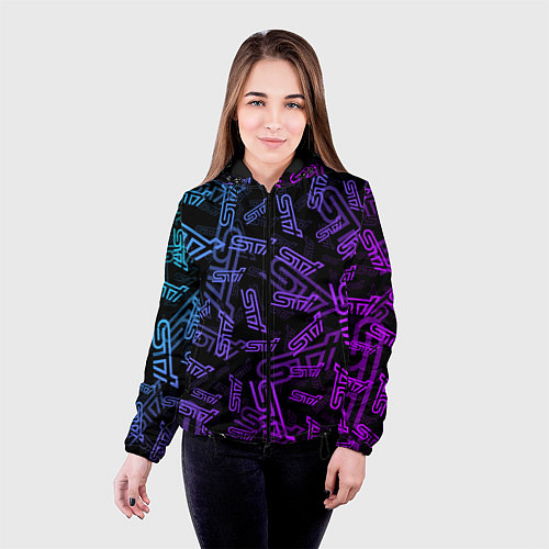 Женская куртка STI NEON PATTERN / 3D-Черный – фото 4