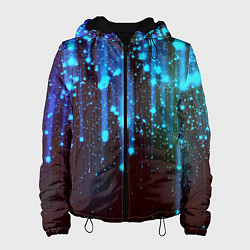 Куртка с капюшоном женская Звездопад Звёздный дождь, цвет: 3D-черный