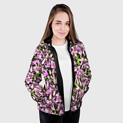 Куртка с капюшоном женская Лилии цветут, цвет: 3D-черный — фото 2