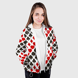 Куртка с капюшоном женская Карточные Масти Card Suits, цвет: 3D-белый — фото 2