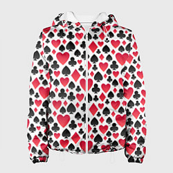 Куртка с капюшоном женская Картёжник масти, цвет: 3D-белый