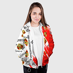 Куртка с капюшоном женская Porsche sport, цвет: 3D-белый — фото 2