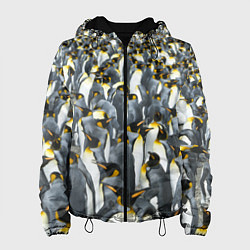 Куртка с капюшоном женская Пингвины Penguins, цвет: 3D-черный