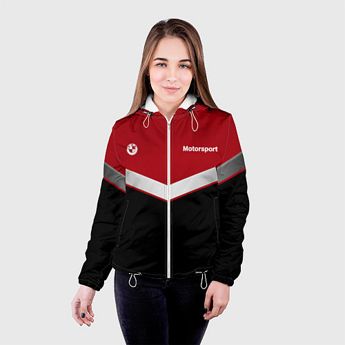 Женская куртка БМВ BMW UNIFORM RED / 3D-Белый – фото 4