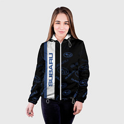 Куртка с капюшоном женская Subaru Паттерн, цвет: 3D-белый — фото 2