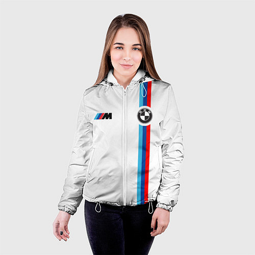 Женская куртка БМВ 3 STRIPE BMW WHITE / 3D-Белый – фото 4