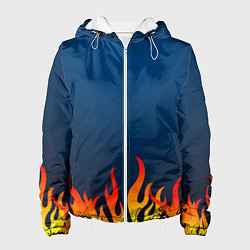 Женская куртка Пламя огня синий фон
