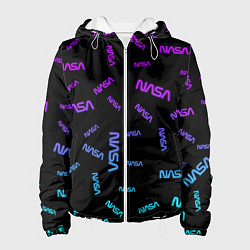 Куртка с капюшоном женская NASA NEON PATTERN, цвет: 3D-белый