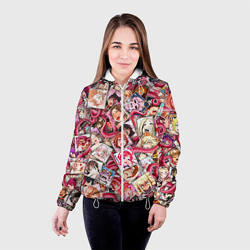 Женская куртка Ахегао с щупальцами в цвете / 3D-Белый – фото 4