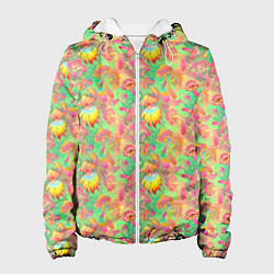 Куртка с капюшоном женская Магические Грибы Психоделика, цвет: 3D-белый
