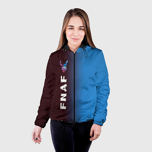 Женская куртка ФНАФ - БОННИ Градиент Вертикально / 3D-Черный – фото 4