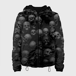 Женская куртка Черепа на черном фоне паттерн