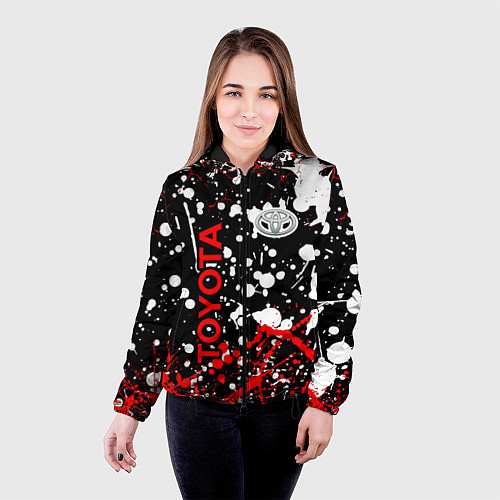 Женская куртка Toyota тойота брызги красок / 3D-Черный – фото 4