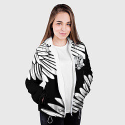 Куртка с капюшоном женская КРЫЛЬЯ СВОБОДЫ ГЕРБ РОССИИ, цвет: 3D-белый — фото 2