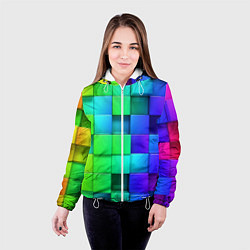 Куртка с капюшоном женская Color geometrics pattern Vanguard, цвет: 3D-белый — фото 2