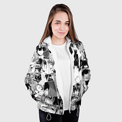 Куртка с капюшоном женская Psycho Pass pattern, цвет: 3D-белый — фото 2
