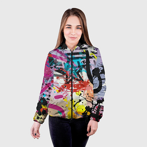 Женская куртка Граффити Vanguard pattern / 3D-Черный – фото 4