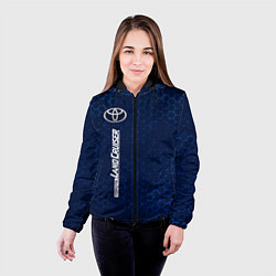 Куртка с капюшоном женская TOYOTA LAND CRUISER Соты Вертикально, цвет: 3D-черный — фото 2