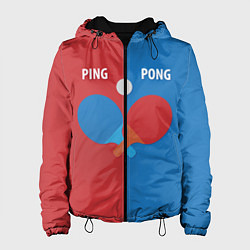 Куртка с капюшоном женская PING PONG теннис, цвет: 3D-черный