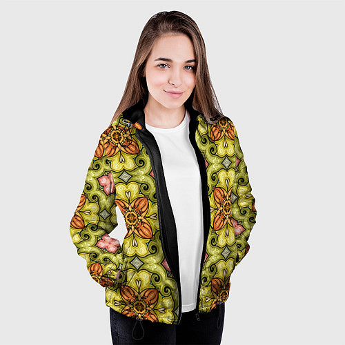 Женская куртка Калейдоскоп элементы текстура / 3D-Черный – фото 3