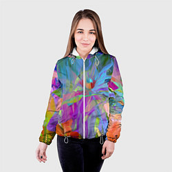 Куртка с капюшоном женская Abstract color pattern Summer 2022, цвет: 3D-белый — фото 2