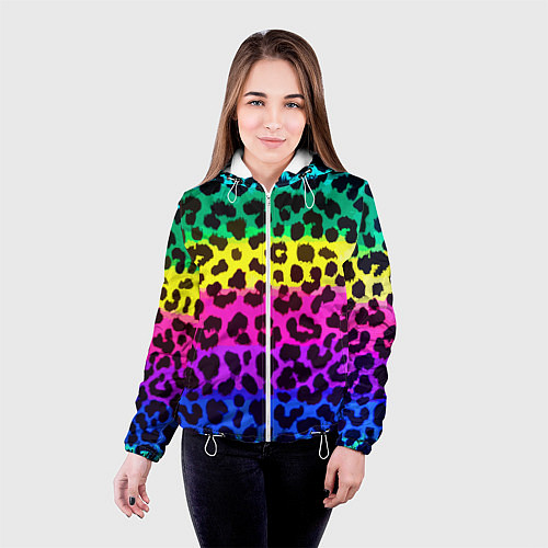 Женская куртка Leopard Pattern Neon / 3D-Белый – фото 4