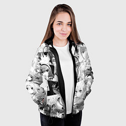 Куртка с капюшоном женская Ангельские ритмы паттерн, цвет: 3D-черный — фото 2