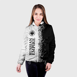 Куртка с капюшоном женская РОССИЙСКАЯ ИМПЕРИЯ - ГЕРБ Краска 3, цвет: 3D-белый — фото 2