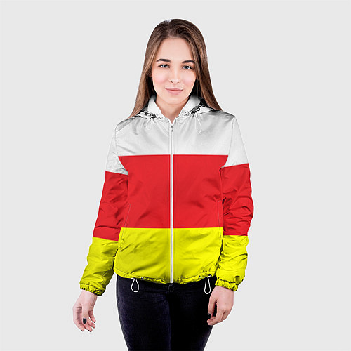 Женская куртка СЕВЕРНАЯ ОСЕТИЯ РЕСПУБЛИКА / 3D-Белый – фото 4