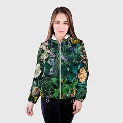 Куртка с капюшоном женская Цветы Темный Сад, цвет: 3D-белый — фото 2