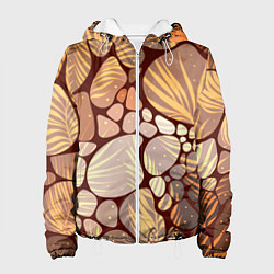 Женская куртка Коричнево-бежевые пастельные камушки с яркими паль