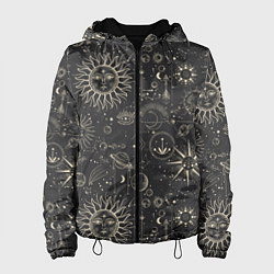 Женская куртка Небесные тела, созвездия, солнце, космос, мистика