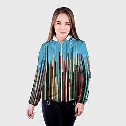 Куртка с капюшоном женская Красочный растр Fashion, цвет: 3D-белый — фото 2