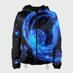 Куртка с капюшоном женская Неоновый космос Neon space, цвет: 3D-черный