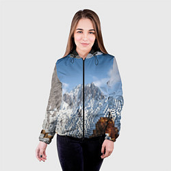 Куртка с капюшоном женская Minecraft Mountains Video game, цвет: 3D-черный — фото 2