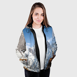 Куртка с капюшоном женская Minecraft Mountains Video game, цвет: 3D-черный — фото 2