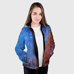 Куртка с капюшоном женская Яркая вселенная, цвет: 3D-черный — фото 2