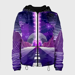 Куртка с капюшоном женская Vaporwave Neon Space, цвет: 3D-черный