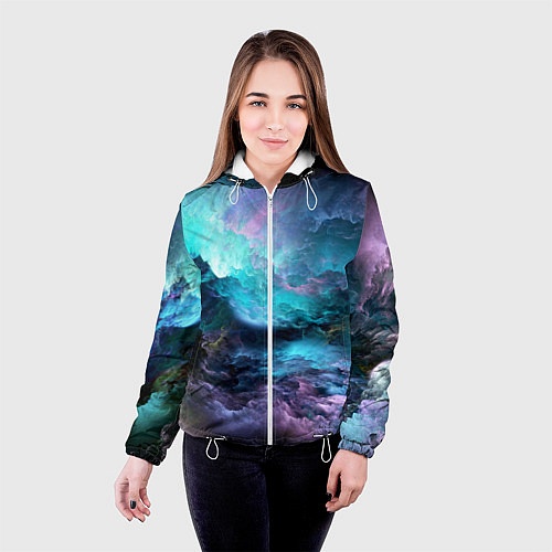 Женская куртка Разноцветные тучи / 3D-Белый – фото 4