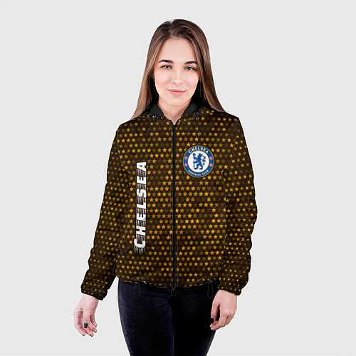 Женская куртка ЧЕЛСИ Chelsea - Звезды / 3D-Черный – фото 4